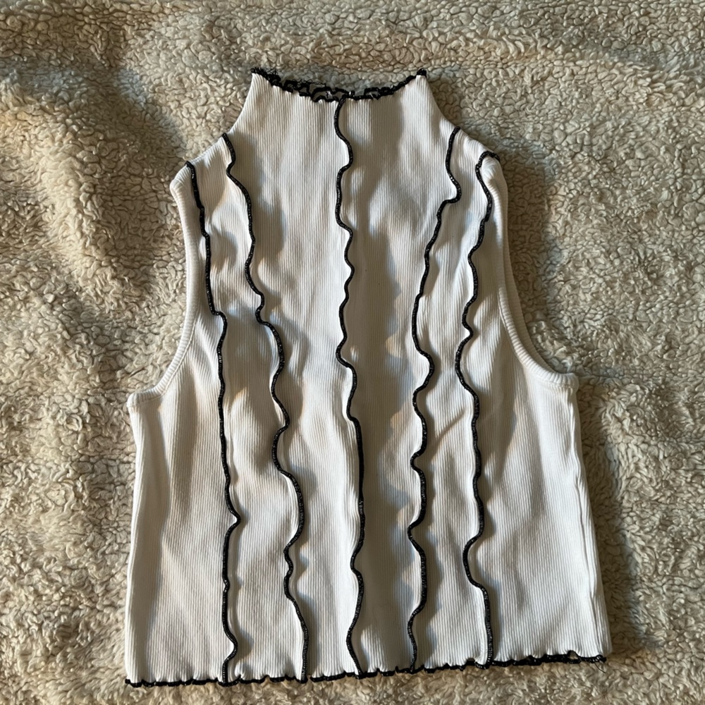 rushed sleeveless white top